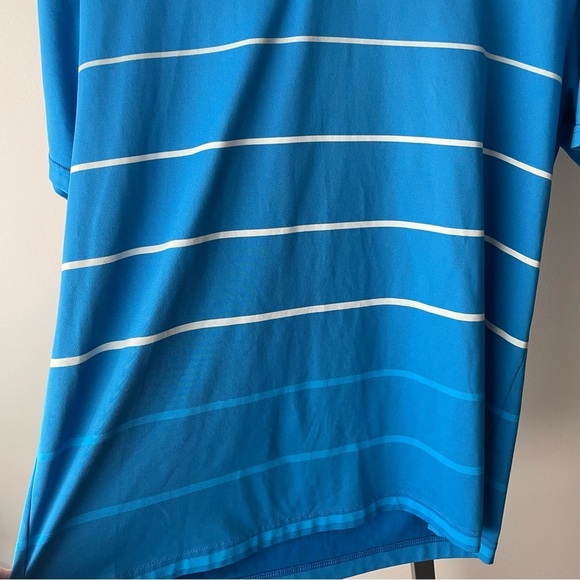 Under Armour The Playoff Polo Golf Blue White Striped Mens Size Large - Picture 4 of 7